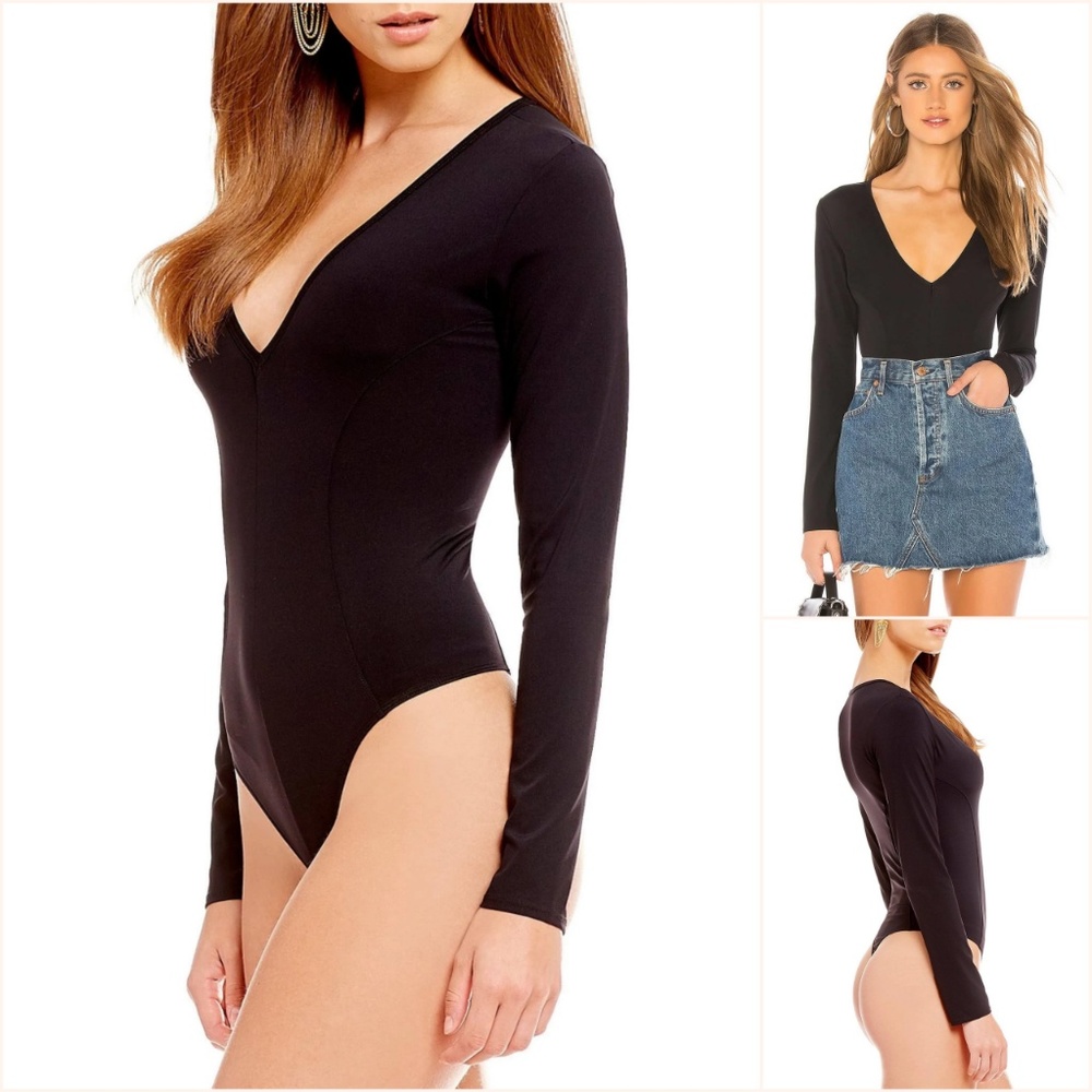 FREE PEOPLE Intimately  Thong Bodysuit in Black